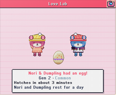 Two pets with their new egg