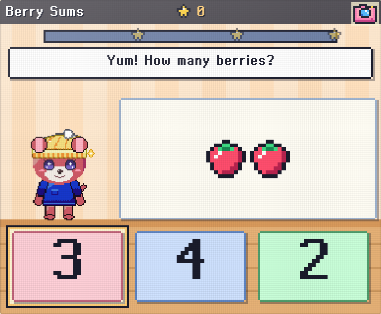 A counting game: how many berries?